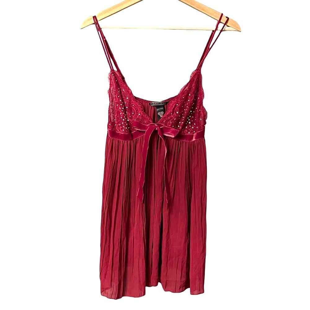 Vintage Victorias Secret Y2K Fairy Babydoll Dress Size L Coquette Rhinestone